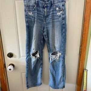 American Eagle Curvy Straight Distressed Jean short